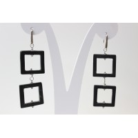 ORECCHINO IN ARGENTO CON ONICE QUADRATO